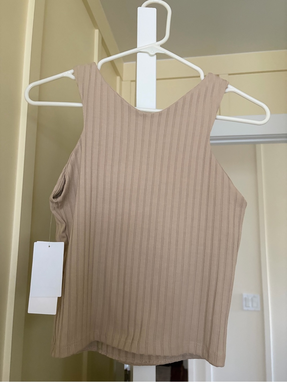 Treasure & Bond Ribbed Tank Top in Beige size XS NWT